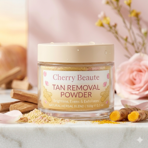 Cherry Beaute Tan Removal Powder – Natural Skin Brightening & Exfoliating Face Pack (100g)