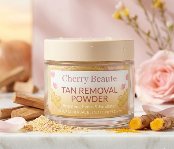 Cherry Beaute Tan Removal Powder – Natural Skin Brightening & Exfoliating Face Pack (100g)