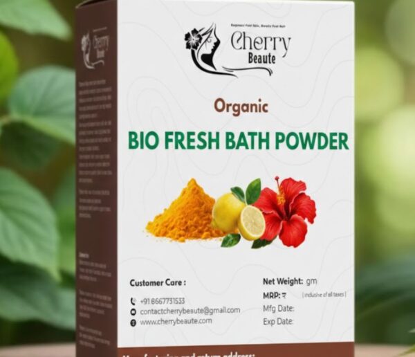 Cherry Beaute Organic Bio Fresh Bath Powder | Herbal Skin Care Powder