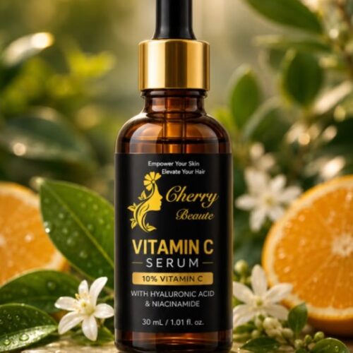 Cherry Beaute Vitamin C Serum 10% with Hyaluronic Acid & Niacinamide | Brightening & Hydrating Face Serum | 30ml